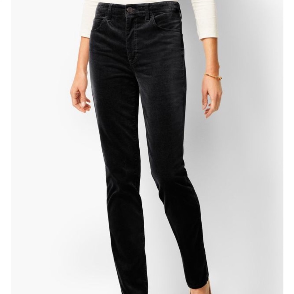 Talbots NWT black velveteen straight leg p…